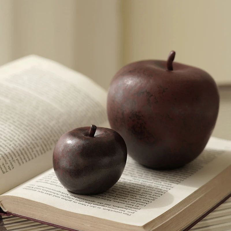 

Modern Retro Fruit Apple Statue Handicraft Ceramic Decorations For Home Sculpture Escultura Home Decoration Accessories