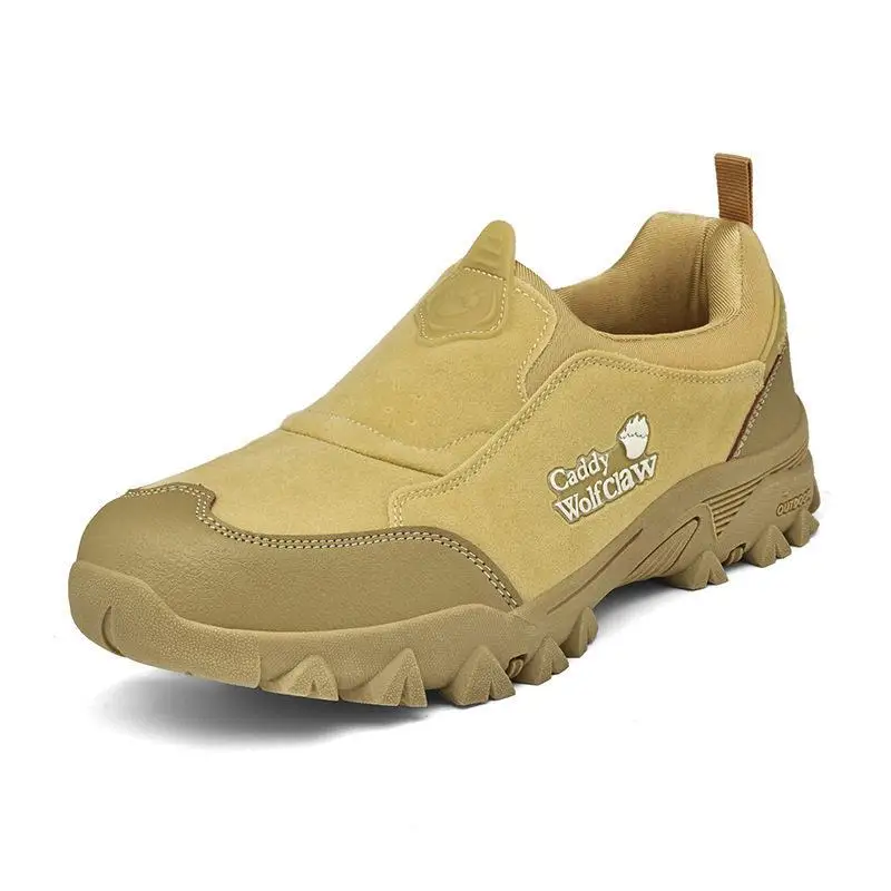 Fall 2025 Anti-Slip Outdoor Mountain Climbing Shoes Leisure Dad Sports Shoes Breathable Casual Slip-On Rubber Sole Boots