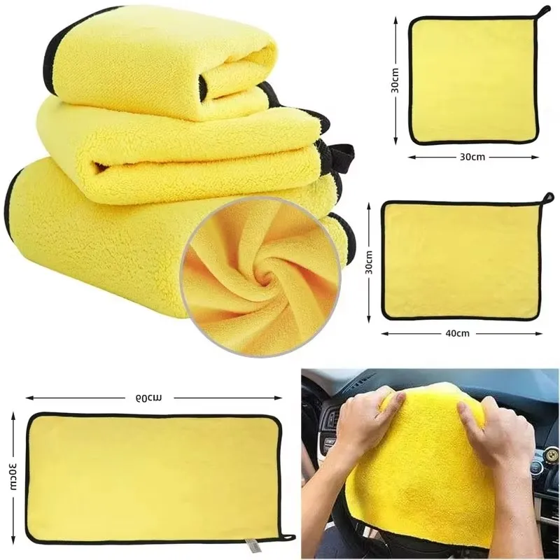 1/3/5/10/15/20pcs Car Wash Microfiber Towel 30x30CM Car Cleaning Drying Cloth Hemming Car Care Cloth Detailing Car Wash Towel
