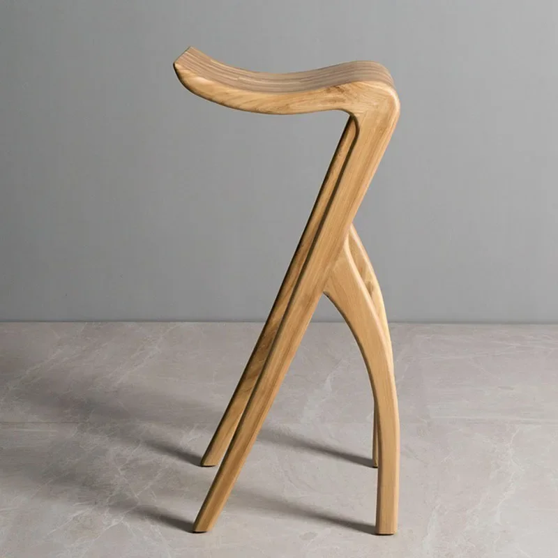 Chaises en bois à pieds hauts, tabouret de cuisine minimaliste, salle de petit déjeuner, rétro, rustique, designer, chaise étanche, meubles de bar