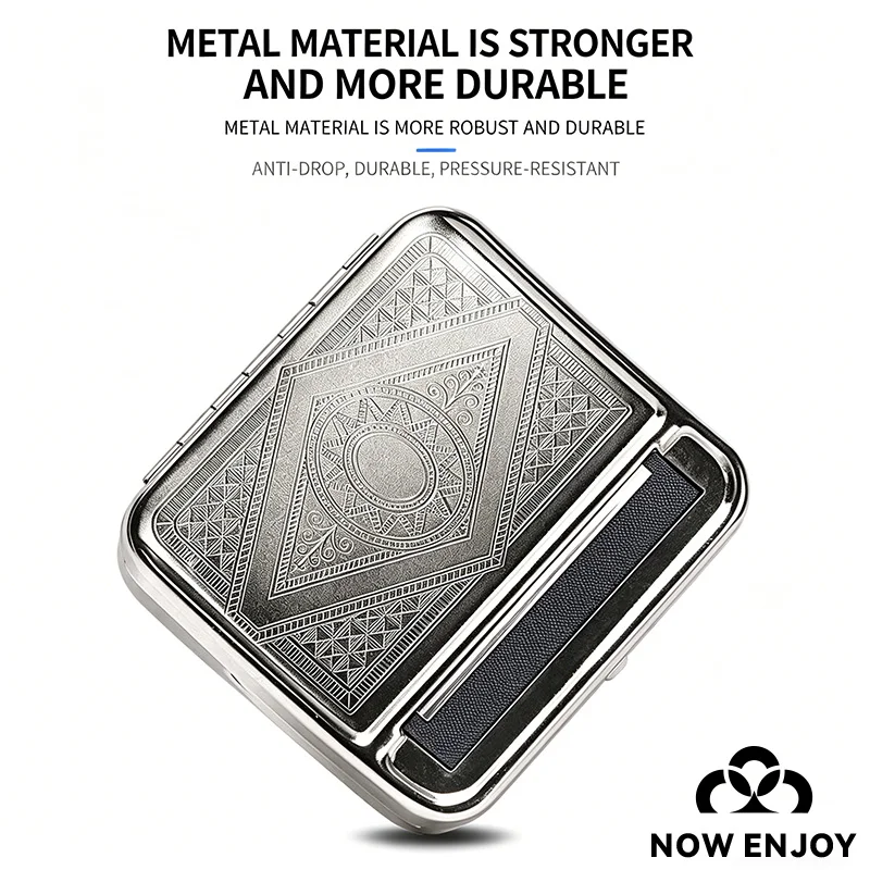 Portable Mini Metal Rolling Machine Tobacco Roller Maker 70mm 78mm 110mm Paper Hand Roll Box Store Cigarette Case Smoking Tool - view 4