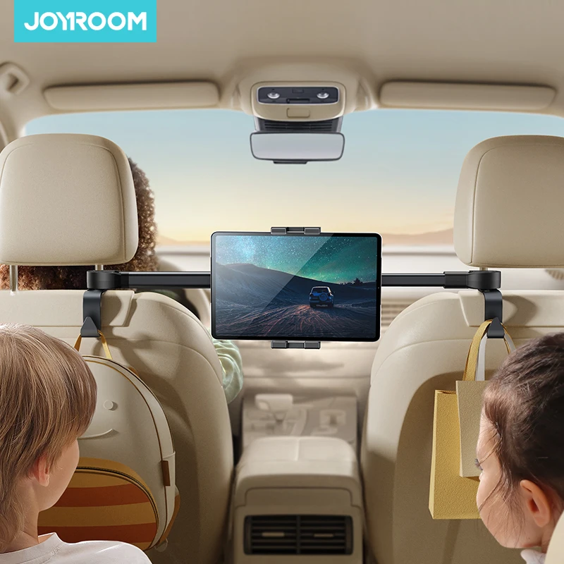 

Автомобильный подголовник Joyroom, держатель для планшета с двумя крючками, автомобильный держатель для планшета на заднем сиденье, телефона с удлинителем для планшетов/телефонов 4,7-12,9 дюйма