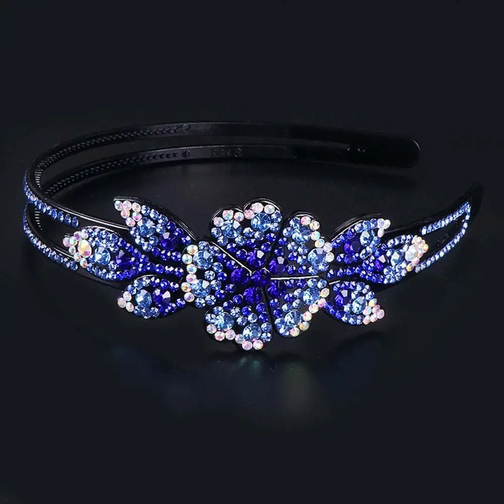 Cute Simple Summer Wide-brimmed With Gear Girl Headband Flower Headband Korean Hairbands Women Hair Hoop Rhinestone Headband