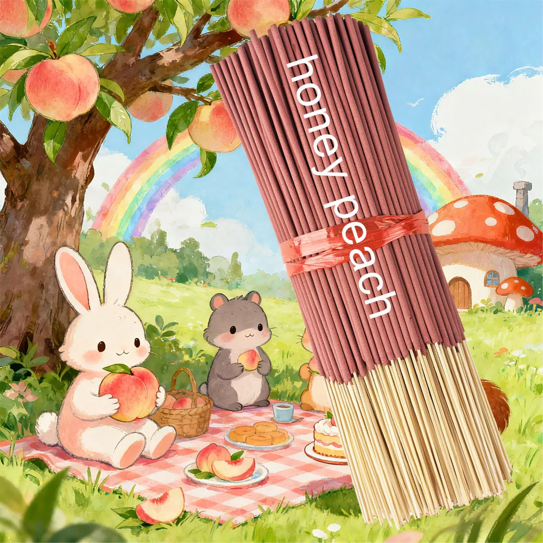 Romantic Peach Aromatherapy Stick - Premium Bamboo Natural Wood and Recycled Bamboo, Ideal for Yoga, Meditation, Home and Office Air Purification, Relaxation, and Eliminating Negative Energy - Perfect for June Festival, Eid, Valentine's Day, Thanksgiving, Graduation Gifts, Soothing Fragrance, Eco-Friendly Materials, Suitable for Yoga Enthusiasts, Meditation Aids, Calming Aroma, Meditation Practitioners