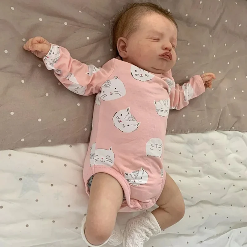 18inch Reborn Sleeping Baby Doll Girl Rosalie Real Looking Baby Dolls 3D Skin Tone with Visible Veins Bebe Reborn Dolls Toys