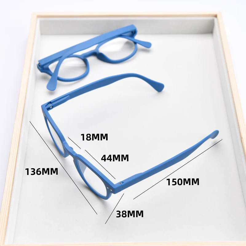 2PCS Anzug Lesebrille Runde Männer Frauen Klassische Retro Brillen Rahmen Vintage Einfachen Stil Orange Blau Rahmen Mode Gefälschte auge – Detail 1