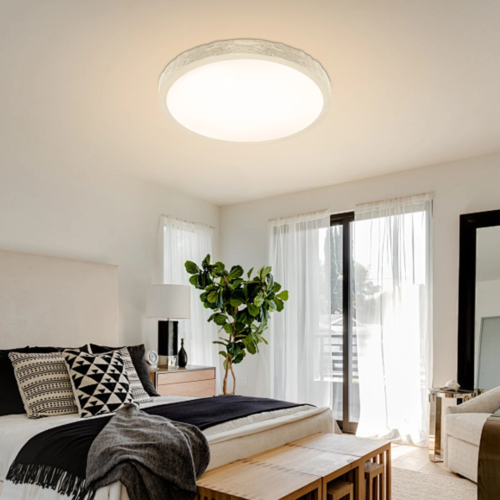 Modern round LED Ceiling Light 3000-4500-6000K Warm Cool Neutral White Flush Mount for Kitchen Living Room Bedroom Balcony