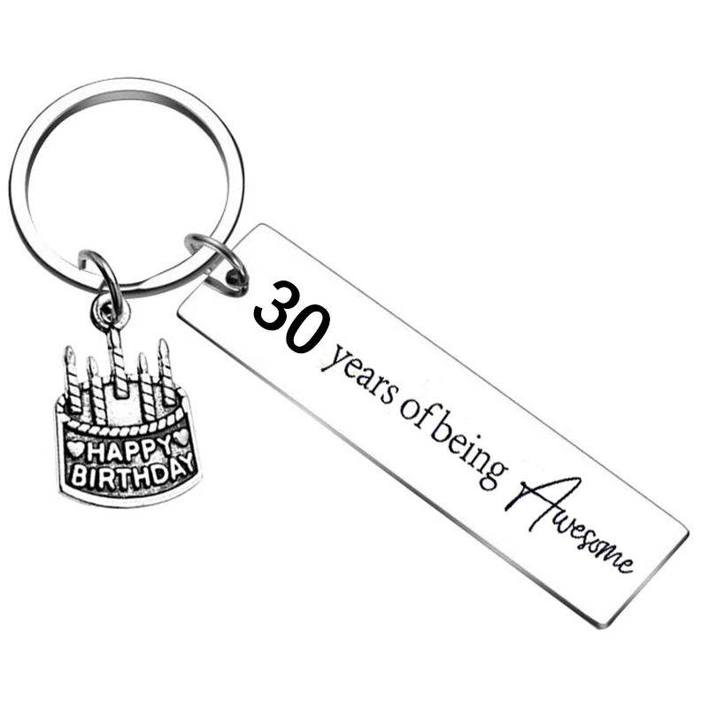 Best Friend 30th Birthday Gifts for Women Her Keychain Sister Daughter Coworkers 30th Wedding Anniversary Keyring