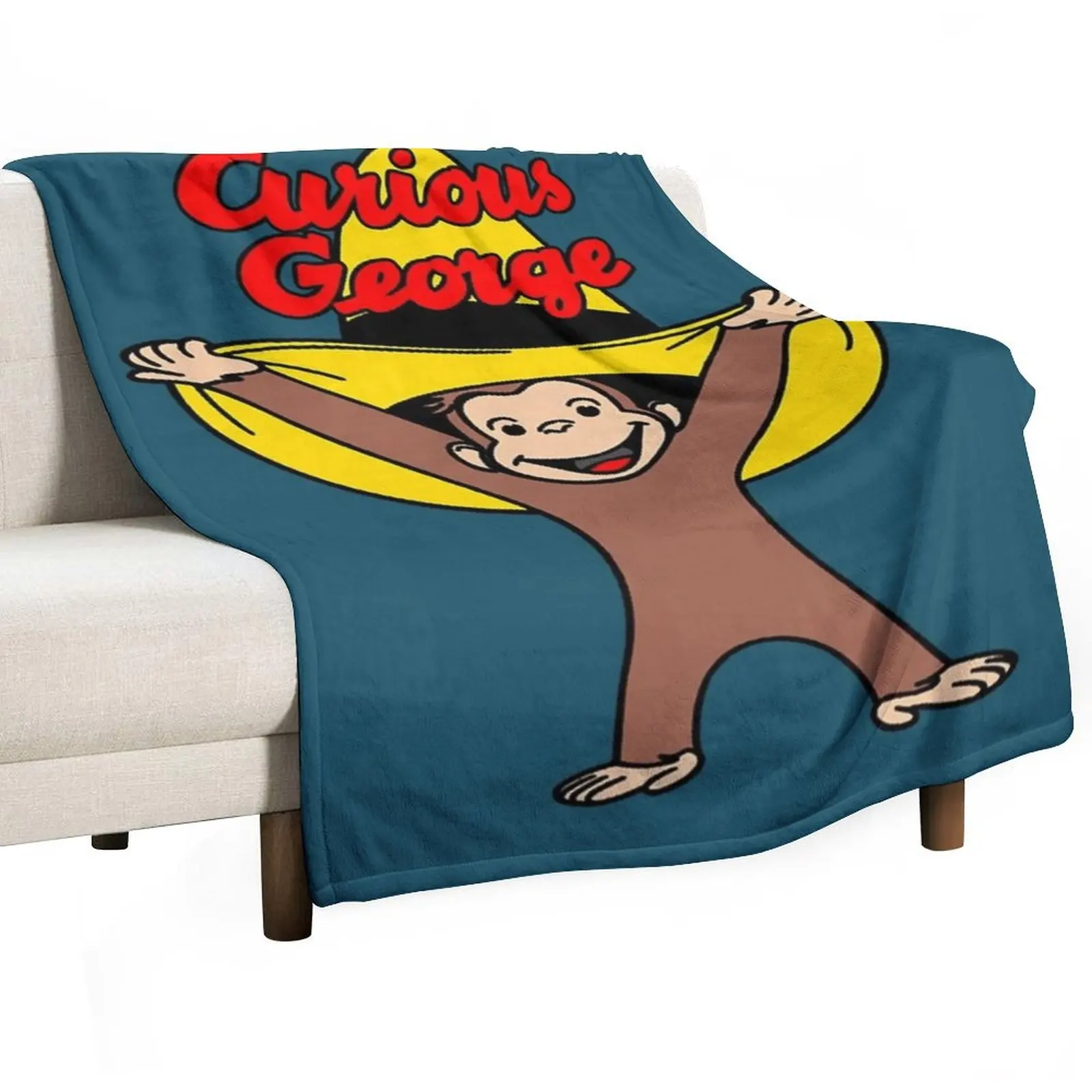 

Curious George In The Yellow Hat Throw Blanket Luxury christmas decoration Bed covers Bed Blankets