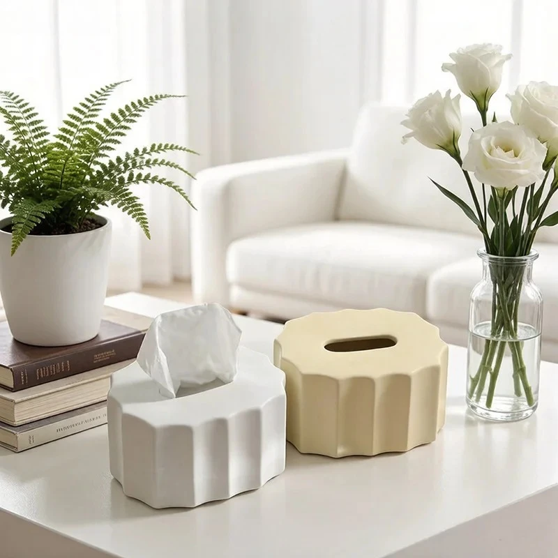 Minimalist Creative Tissue Box Coffee Table Desk Decoration Minimalism Porcelain Tissue Box Bedside Table Paper Towel Case