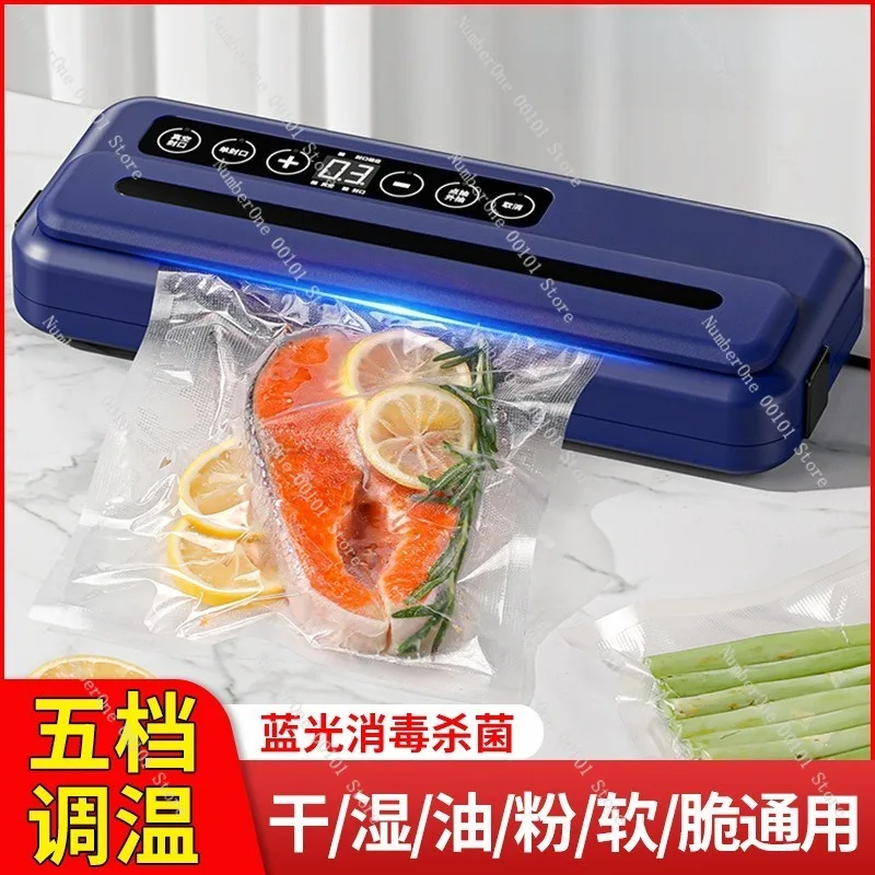 2026 Home Kitchen Fully Automatic Vacuum Sealer Machine Compact Food Packaging Sealing Device Fresh Keeping Airtight Plastic Bag