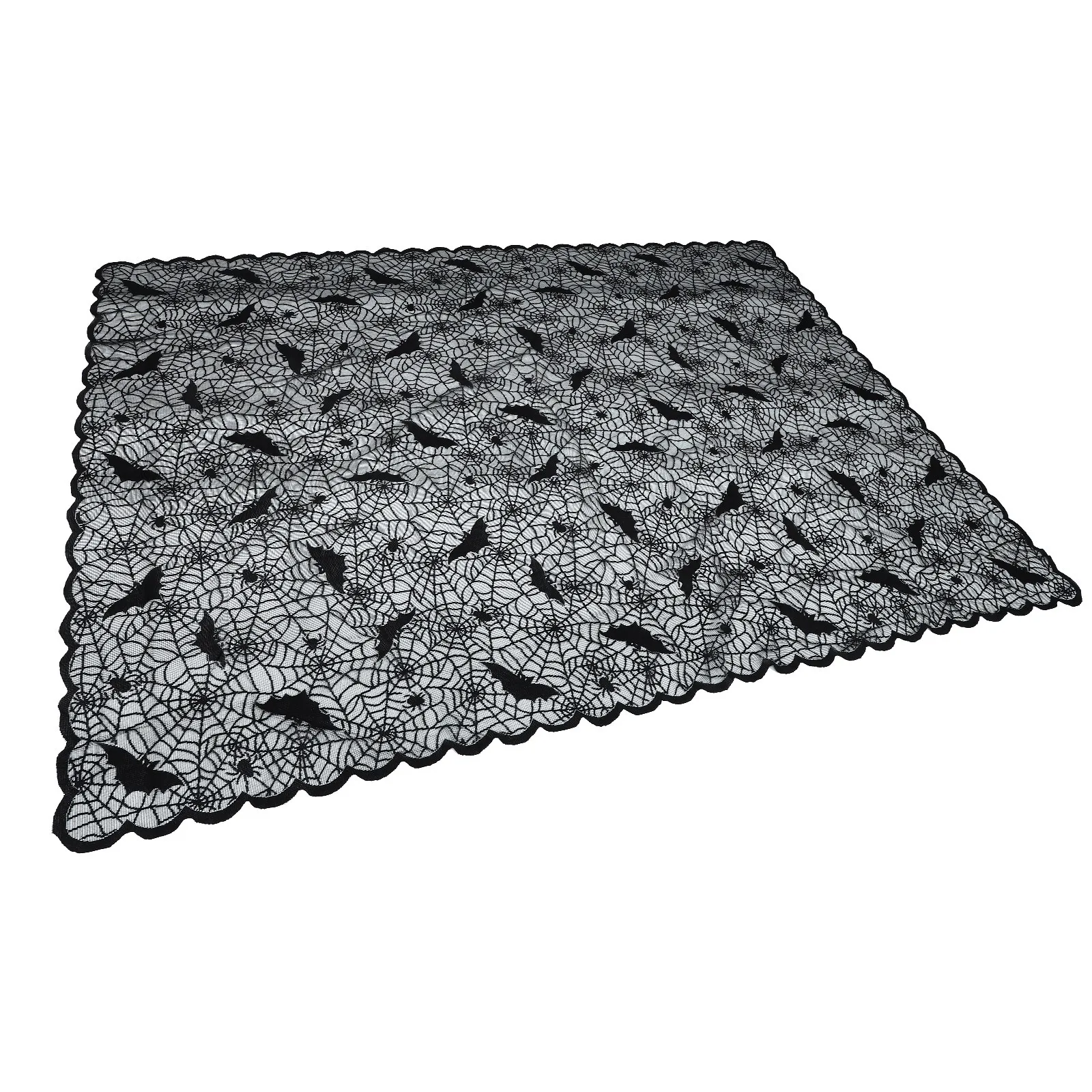 

Spider Web Tablecloth Sturdy Halloween Lace Spider-shaped Spiderweb Polyester Decorations