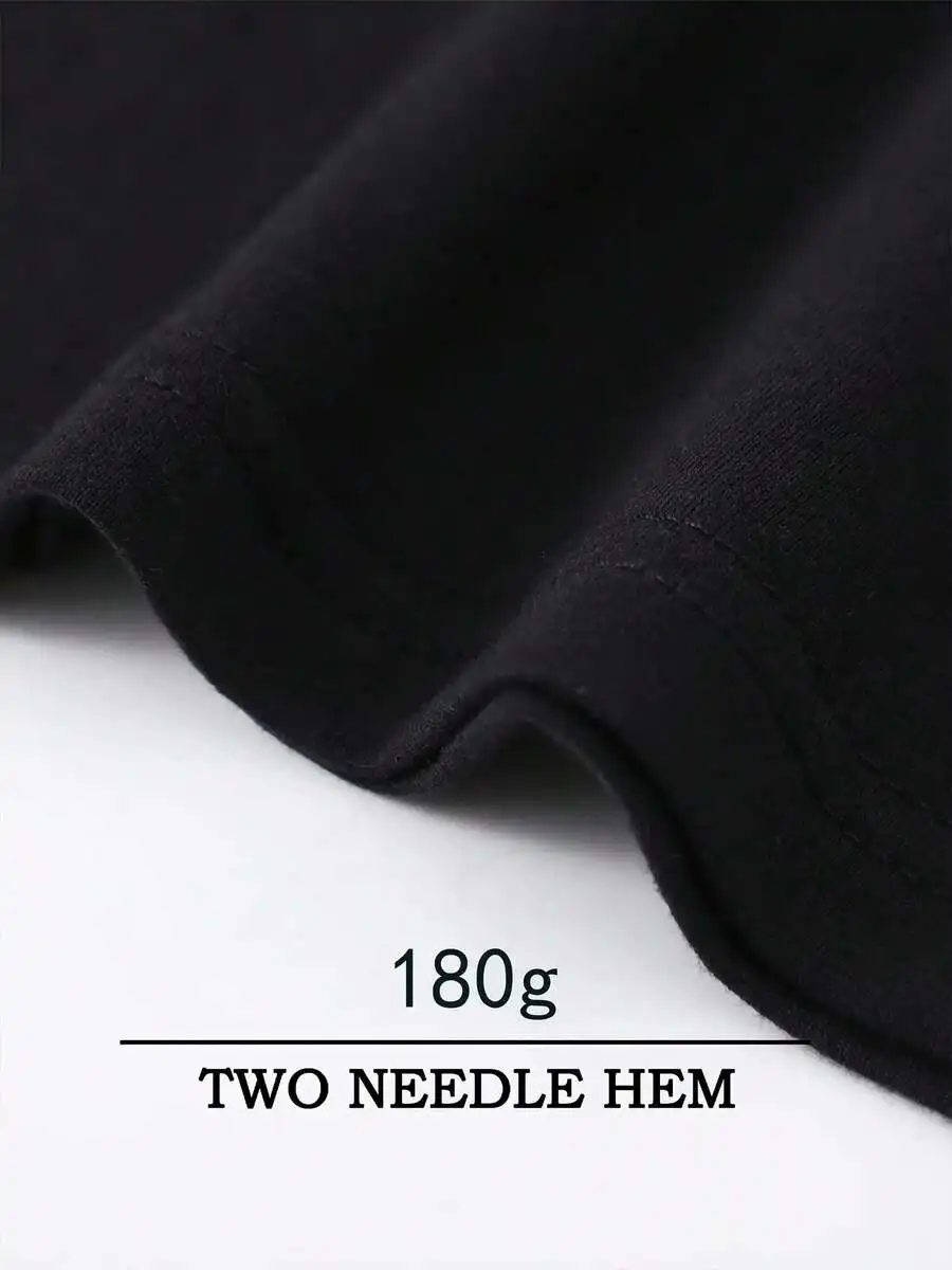 

180g Round Neck Short Sleeve T-Shirt For Men And Women, Casual Summer Tee With Two Needle Hem