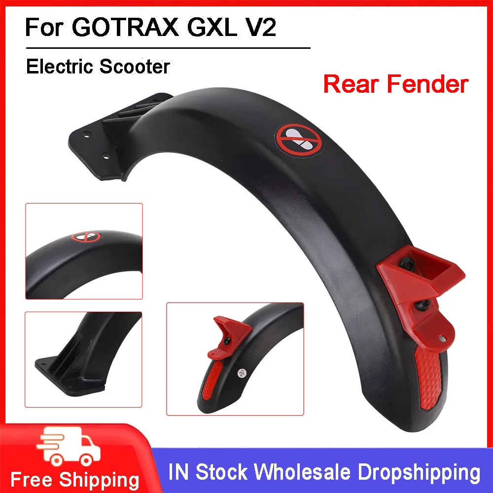 Guardabarros trasero para patinete eléctrico con gancho, tira reflectante, piezas de plástico adecuadas para accesorios para patinete GOTRAX GXL V2