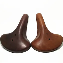 P2 Retro Bicycle Saddle 100% Leather, Bicycle Saddle Accessories 4colors Optional 26.5*21.5cm