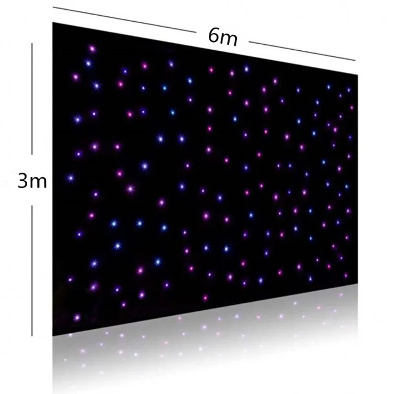 Top Quality Stage LED Backdrop Star Cloth Starry Sky Curtain DMX512 Control  For Wedding Event Baby Shower Party Supplies