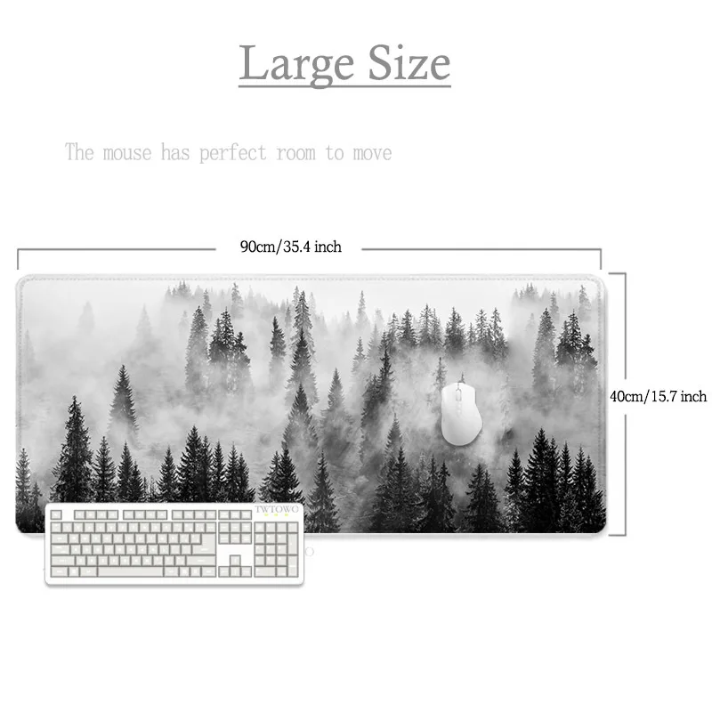 Gray Forest Mouse Pad Gamer XL Home New HD Mousepad XXL Desk Mats Office Carpet Natural Rubber Gaming laptop Mice Pad