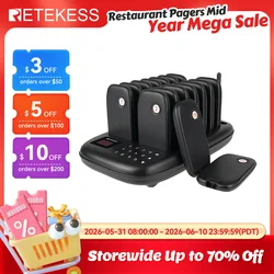 Retekess TD175 Cercapersone ristorante Sistema di chiamata wireless Vibratore Sottobicchiere Cicalino Beeper Ricevitori per camion alimentare Caffetteria Bar Clinica