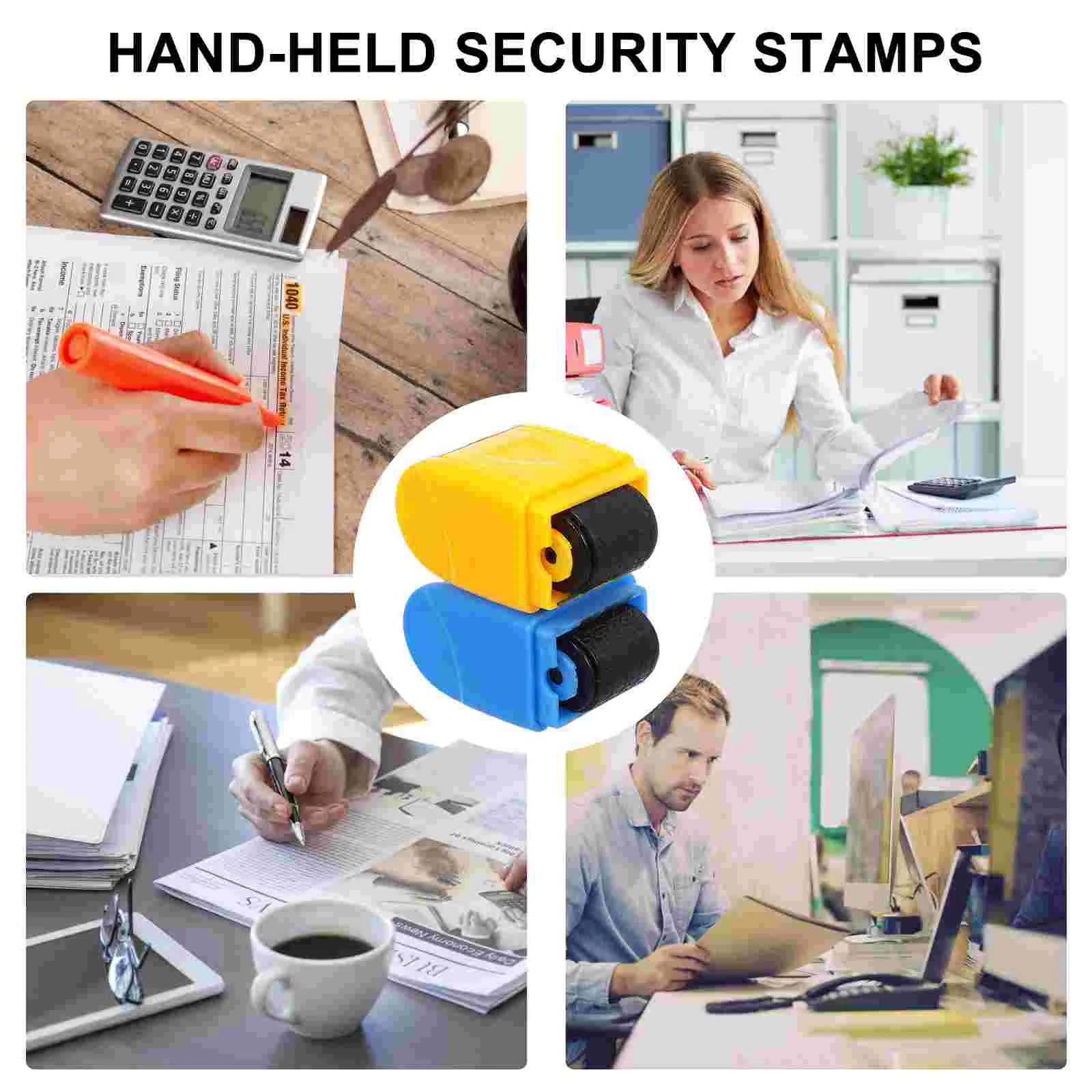 2 Pcs Privacy Policy Identity Guard Seals Security Stamps Wide Rolling Garbled Postage Handheld Protection Plastic Roller