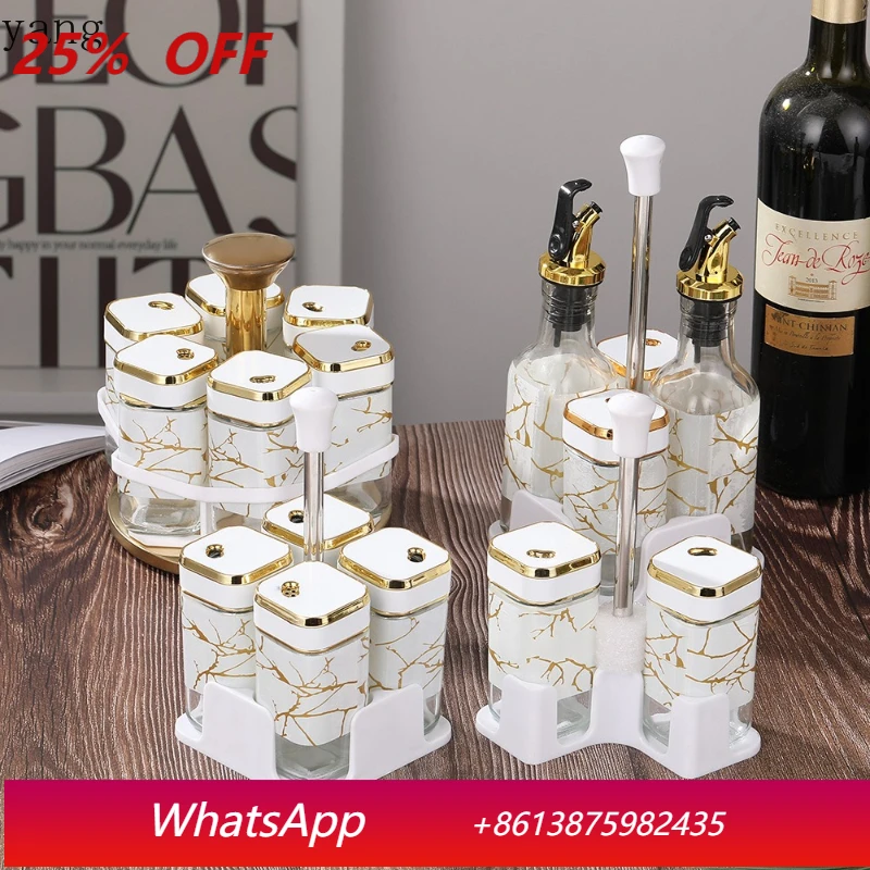 

LMM Rotary Seasoning Rack Sealed Moisture-proof Seasoning Bottle Set Portable