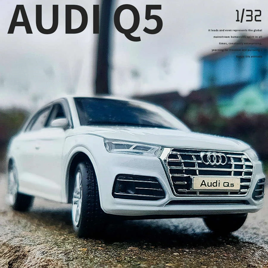 1/32 Audi Q5 SUV Sport Toy Car Model JKM Diecast Metal Vehicle Miniature Collection Sound & Light Free Wheels Collection Boys