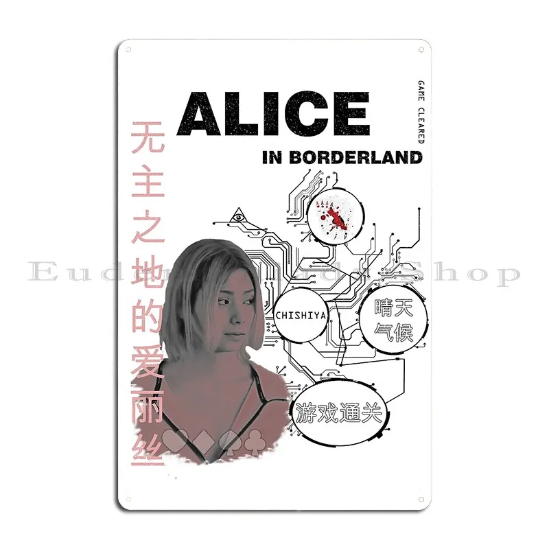 Chishiya Alice In Borderland For Fans Metal Plaque Poster Customized Wall Mural Funny Garage Designing Tin Sign Poster