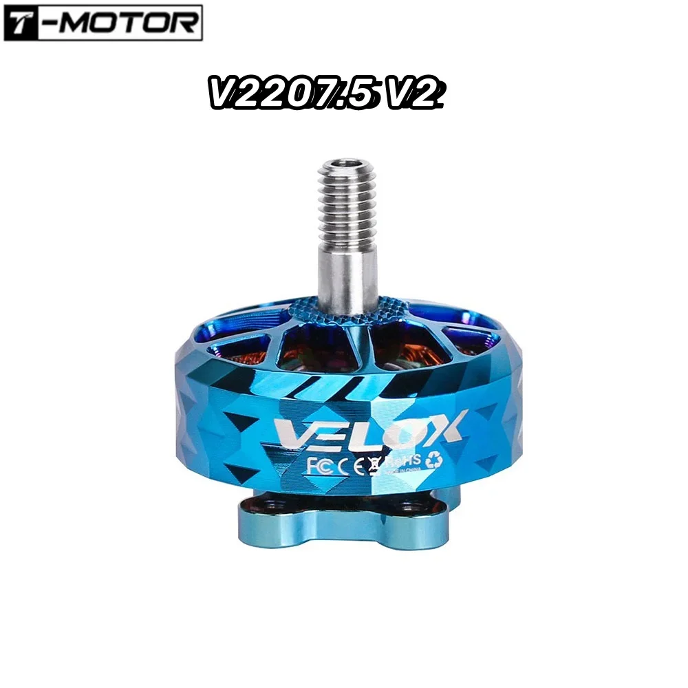 T-MOTOR VELOX VELOCE V2207.5 V2 2550KV 4S 1950KV 1750KV 6S Motor sem escova para RC FPV Racing Freestyle Drones Peças de reposição