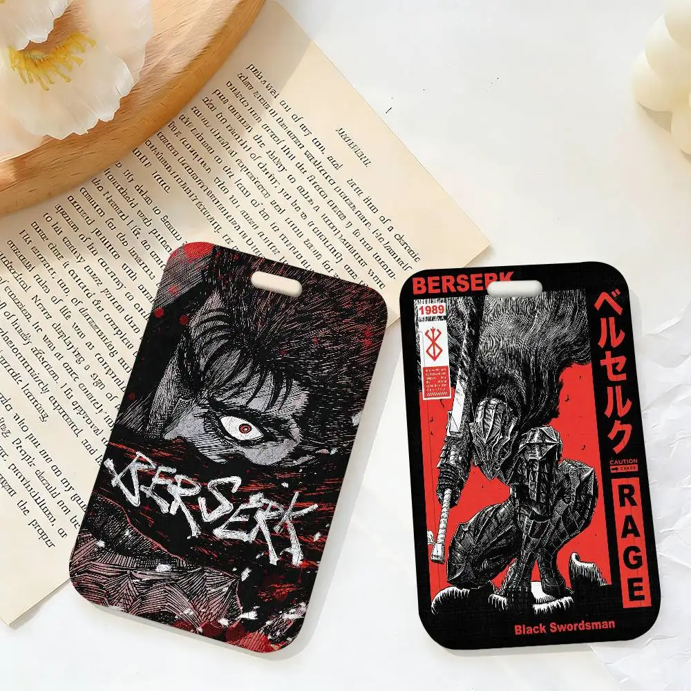 Cool Anime B-Berserk Unisex Work ID Card Holder Lanyard Badge Holders Business Exhibit School Strap Neck Hang