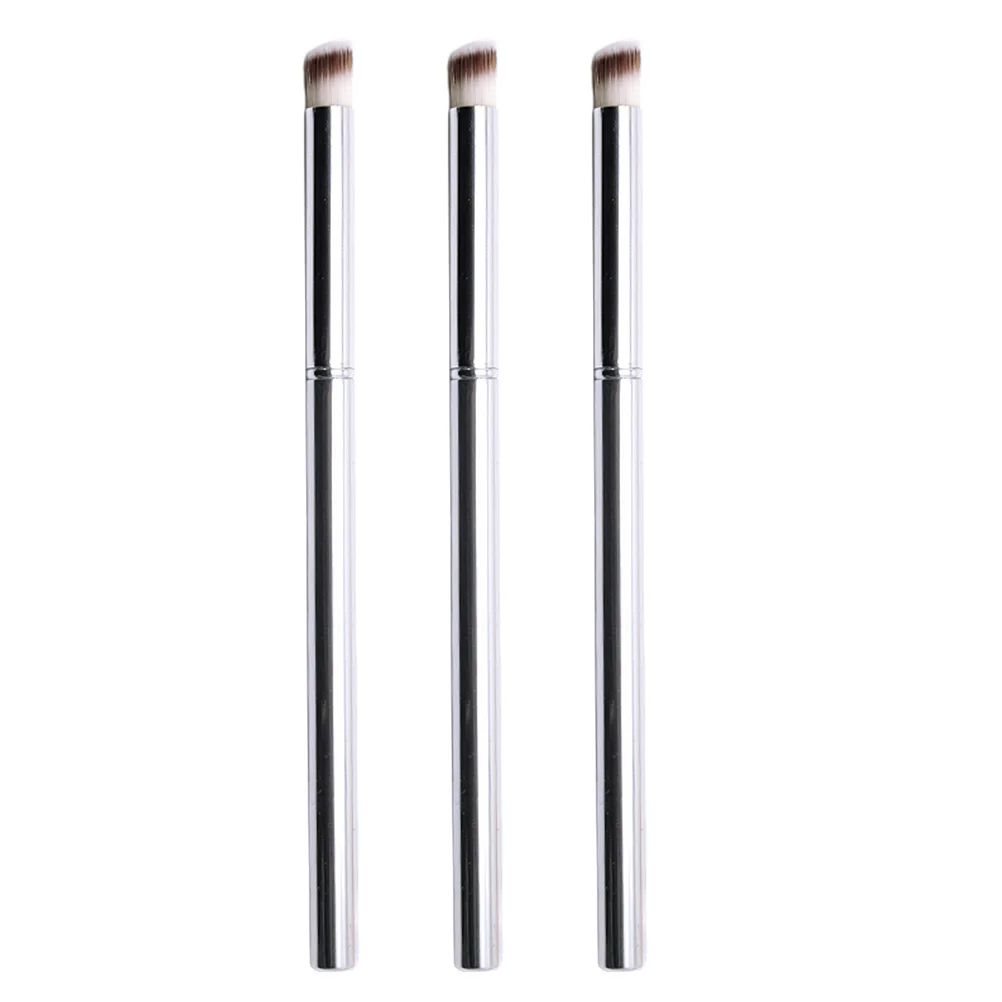 Ensemble de pinceaux pour Nail Art, manche en acier inoxydable, cheveux en Nylon lavables, outil d'art de manucure pour la conception de beauté des ongles, stylo de dessin, 3 pièces