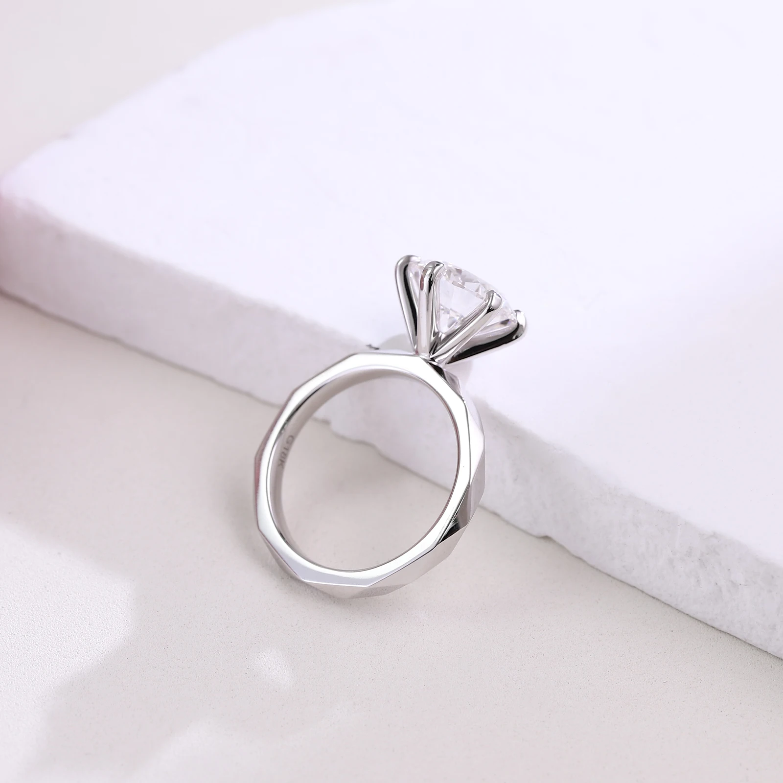 Joias provença 14K/18K anel solitário de ouro 2,5CT laboratório anéis de noivado de diamante maior para mulheres joias clássicas de casamento com losango