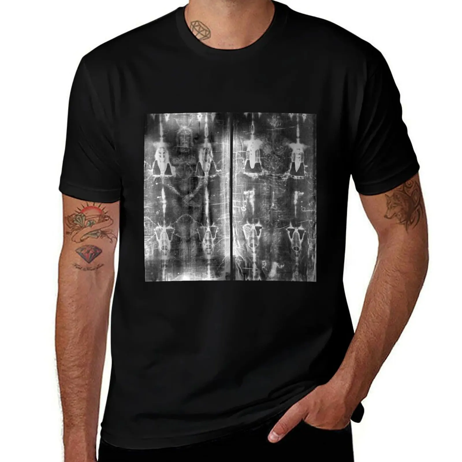 Easter: Full length negatives of the Holy Shroud of Turin T-Shirt customizeds t shirts men