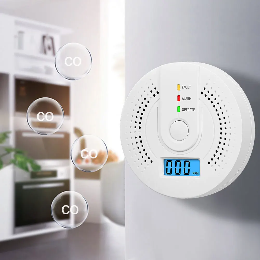 Carbon Monoxide Detector Carbon Monoxide Alarm Battery Powered CO Warning Alarm Carbon Monoxide Sensor for Home Warehouse