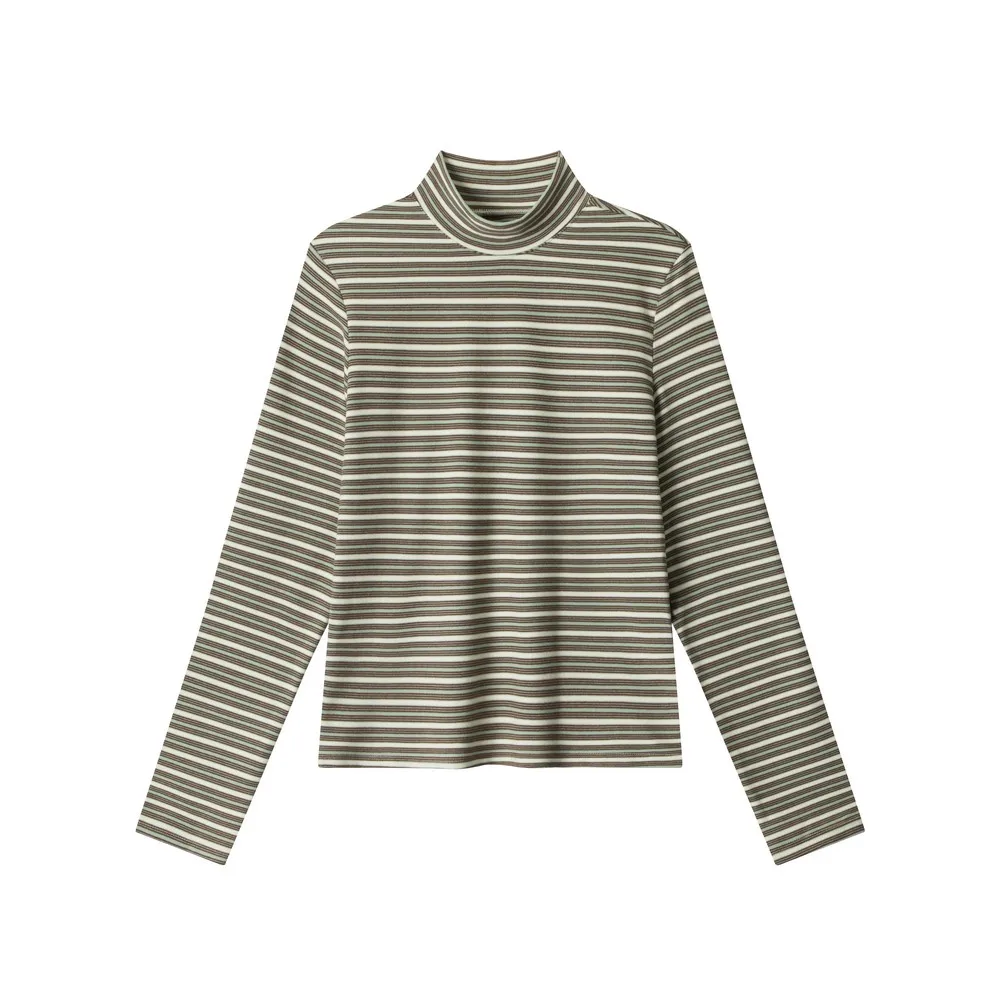 

Офисные деловые элегантные облегающие базовые зимне-осенние боди в полоску, женские футболки для фитнеса, топы с длинными рукавами для женщин и девочек