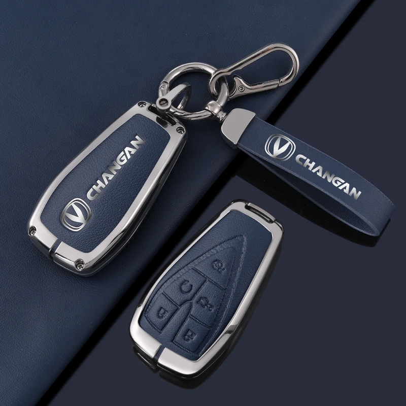 Car Zinc Alloy Key Case Cover Shell Fob for Changan UNIT UNIK CS35PLUS CS55 PLUS CS75 PLUS Oshan X7 X5 Auto Keychain Accessories