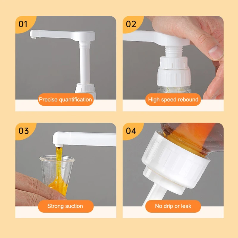 Vloeibare Dispenser Koffiestroop Bijendruppelfles Met Hydraulische Pomp En Mondstukkop Keuken Honingpot Container