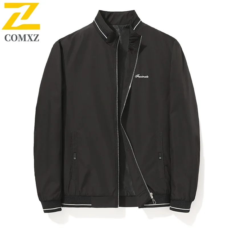 

COMXZ Men Jacket Urban Commute Korean Style Jackets Stand Collar Lightweight Motorcycle Inspired Street Windproof Windbreaker