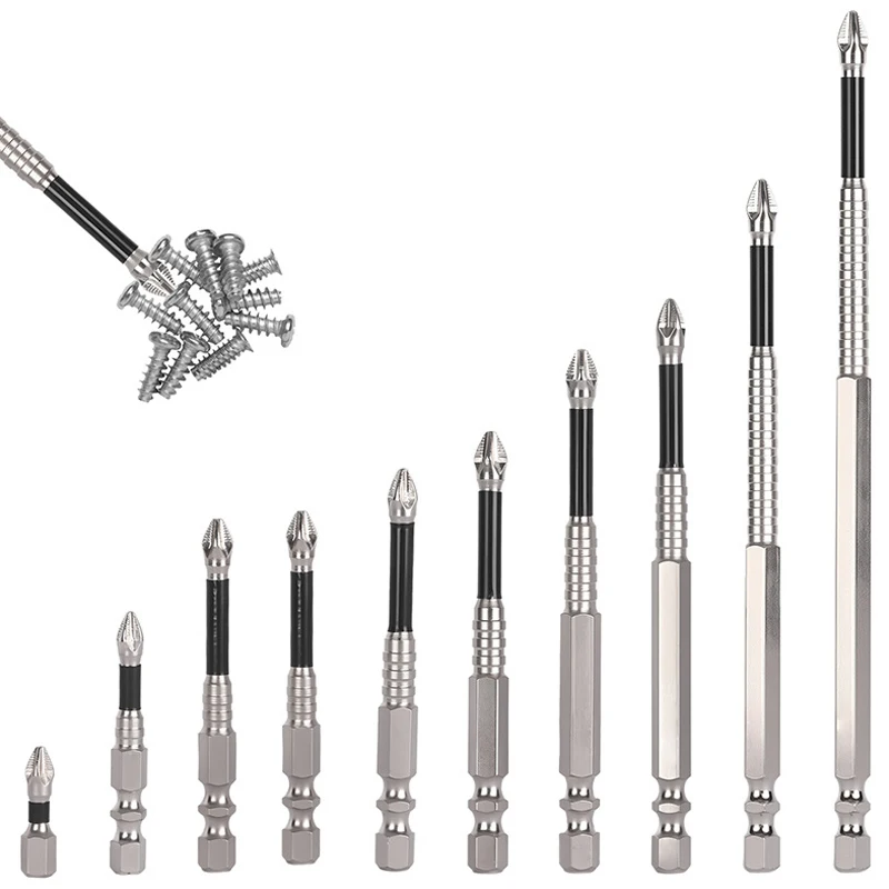 

Нескользящая бита высокой твердости S2, сильная магнитная 5А, черная, нескользящая электрическая дрель с крестообразной головкой, электрическая отвертка