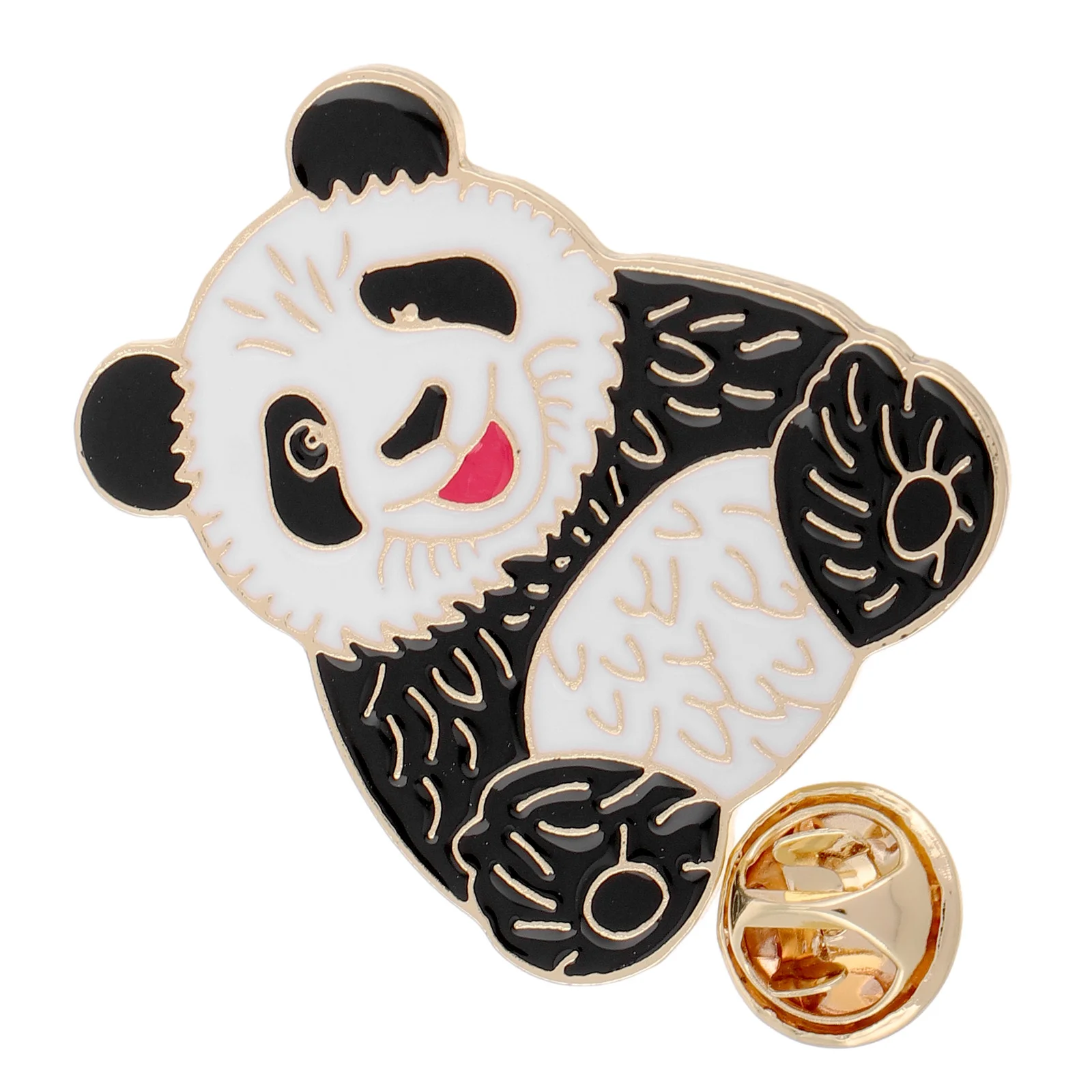 Cute Panda Brooch Pin 2pcs Enamel Badges Chinese Cultural Cartoon Metal Lapel for Shirts Hats Backpacks Decorative