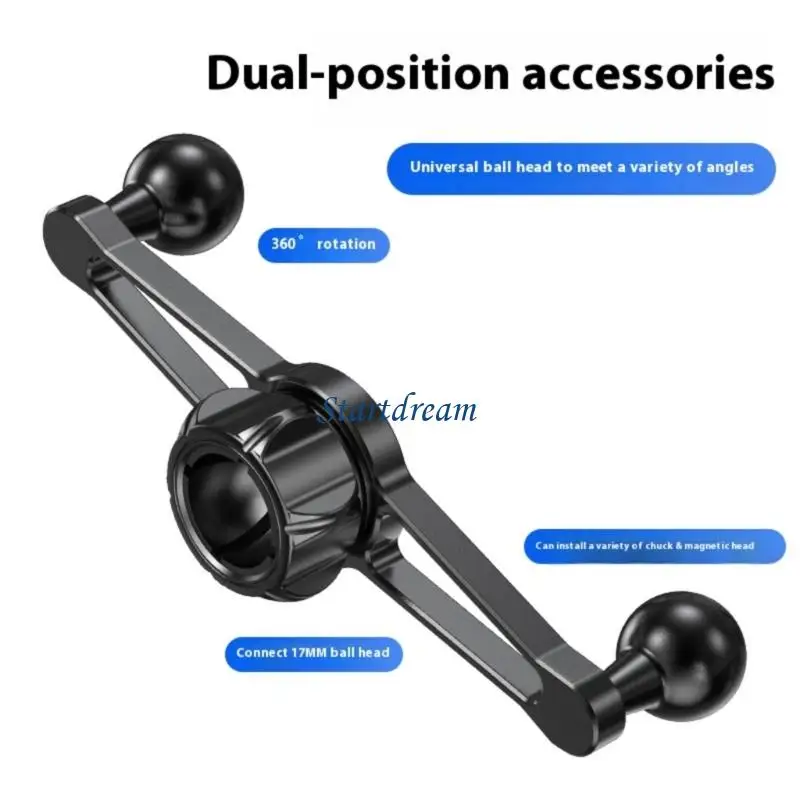 Two Phone Mount Adapters 360 Rotation 17mm Ball Head Brackets for Tablet Tripods K92C