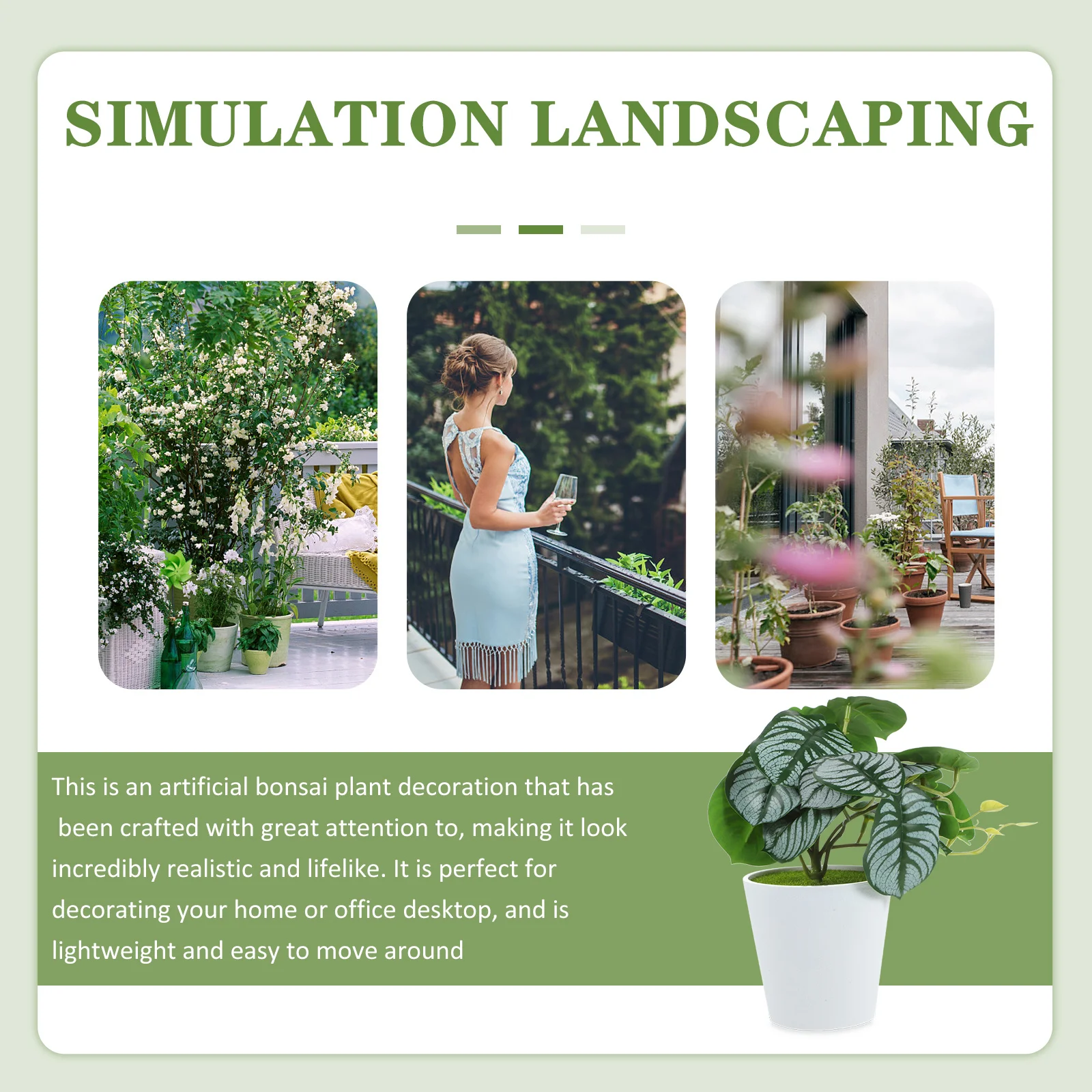 

Simulation Plant Artificial Bonsai Plastic Silk Cloth Material Long Lasting No Decay Home Decor Artificial Plant in Pot