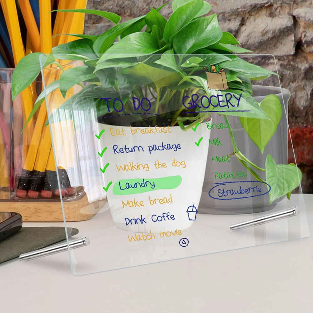 

Clear Dry Erase Board Desk White Transparent Acrylic Memo Standing Whiteboard Whiteboards