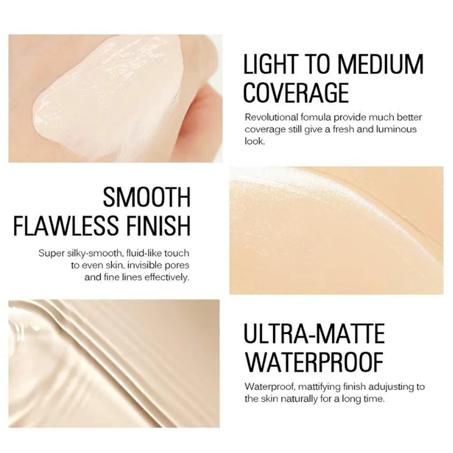 マットフェイスファンデーションクリームオイルコントロール防水持続コンシーラーメイクアップ製品ベースメイク韓国化粧品クッション