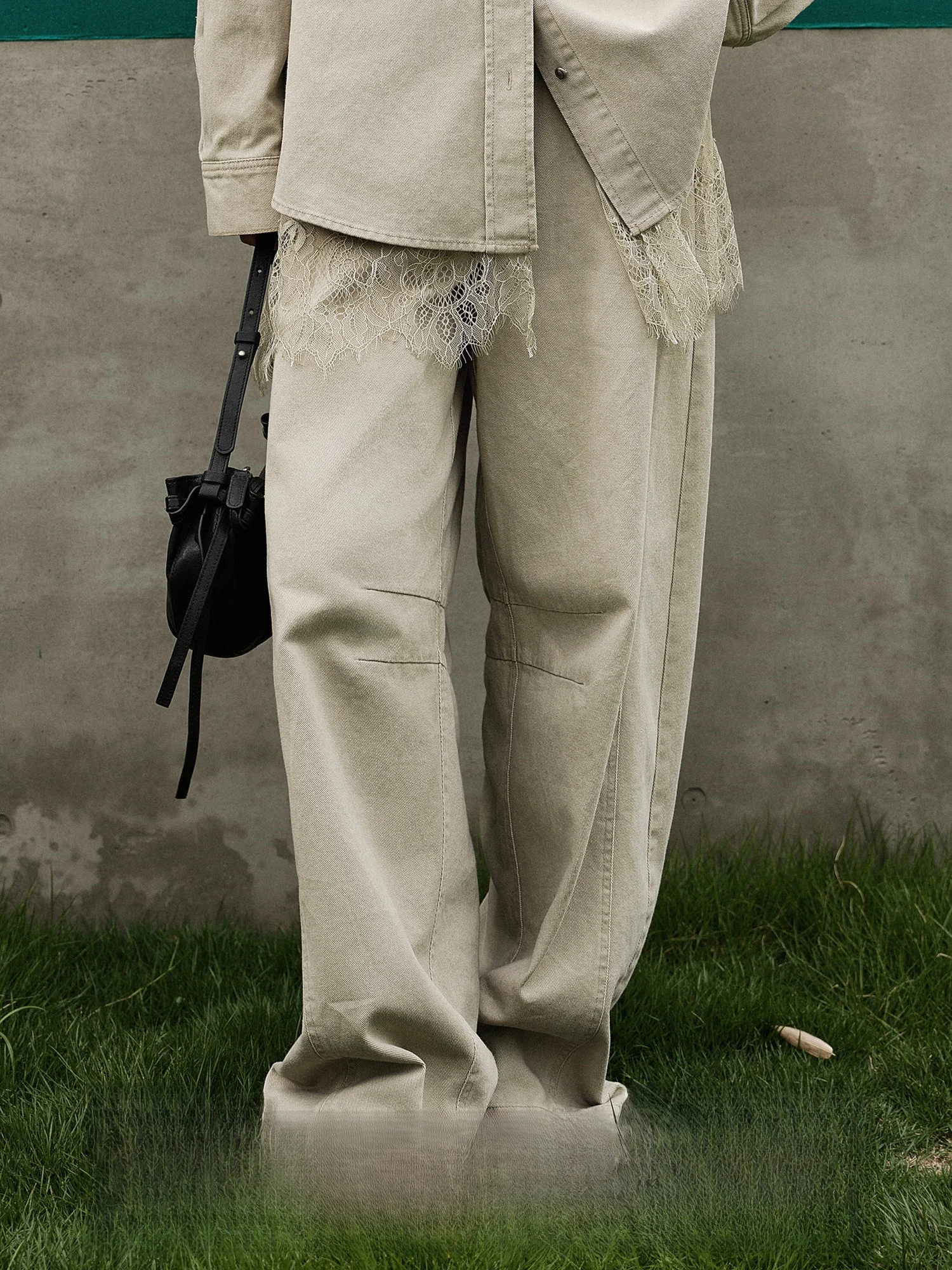 

Ретро-джинсы из хлопка с широкими штанинами, прямого кроя, с эффектом похудения, длинные брюки с высокой талией, повседневные брюки для женщин, деконструированный дизайн.