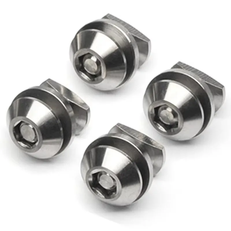 4 قطعة دراجة C المشبك أحذية الفرامل التيتانيوم الجوز ل Brompton Cline Pline Tline أحذية الفرامل مسامير التيتانيوم #6