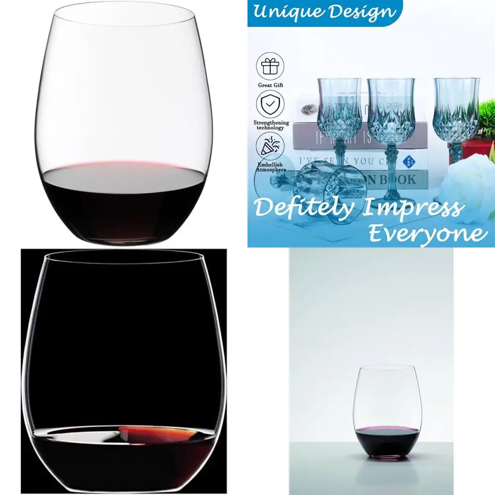 

Set of 6 Stemless Wine Glasses for Cabernet and Merlot, Ideal Choice for Casual Drinking and Entertaining