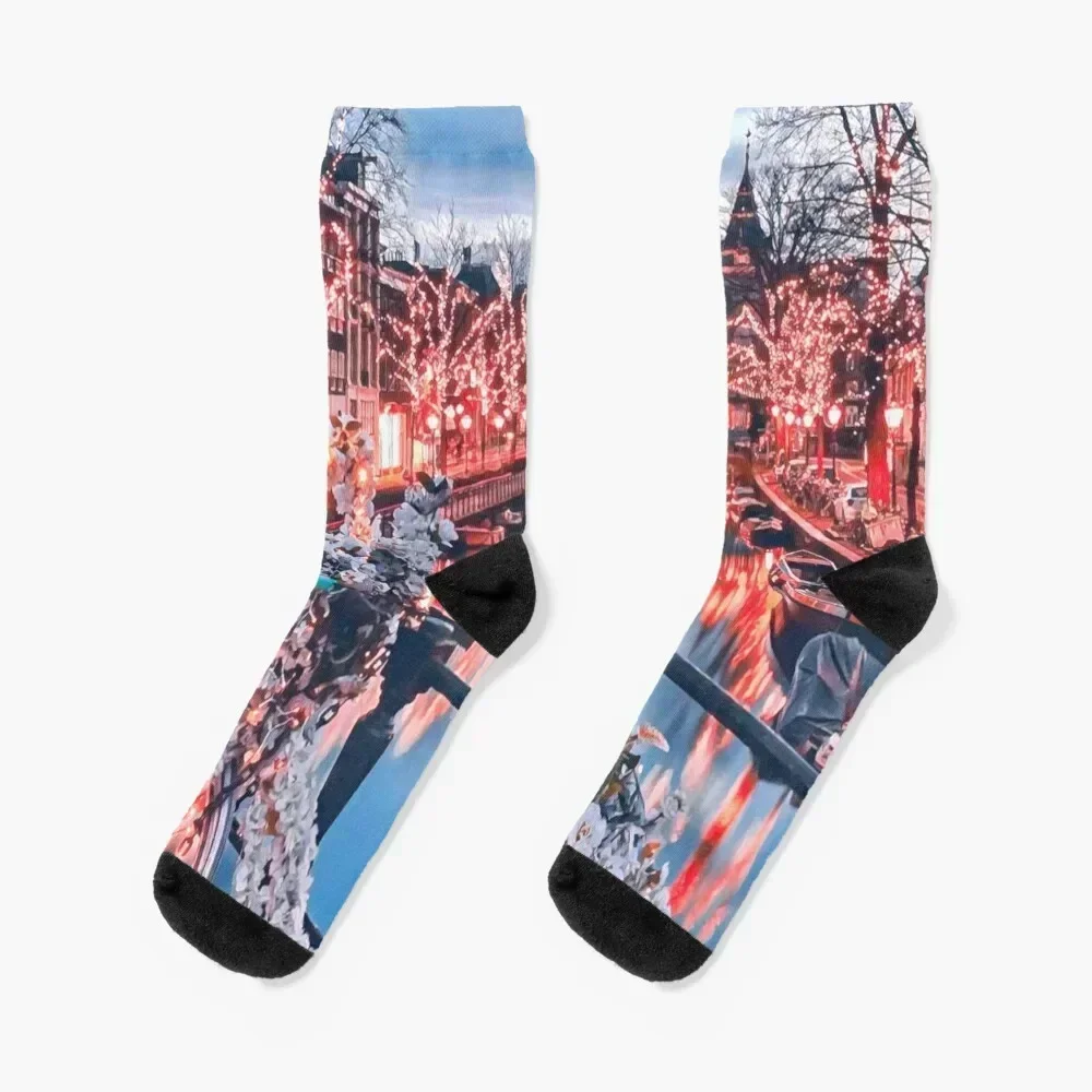 Christmas Amsterdam Socks FASHION gift aesthetic sport Girl'S Socks Men's