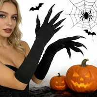 Scary Ghost Claw Halloween Black Green Red Gloves Long Nails Witch for Horror Thriller Cosplay & Costume Performances Accessorie 3
