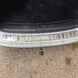 Stainless Steel Rear Bumper Protector Sill Trunk Tread Plate Trim For Volkswagen Touran L R-Line 2016-2021 2022 2023 Car styling