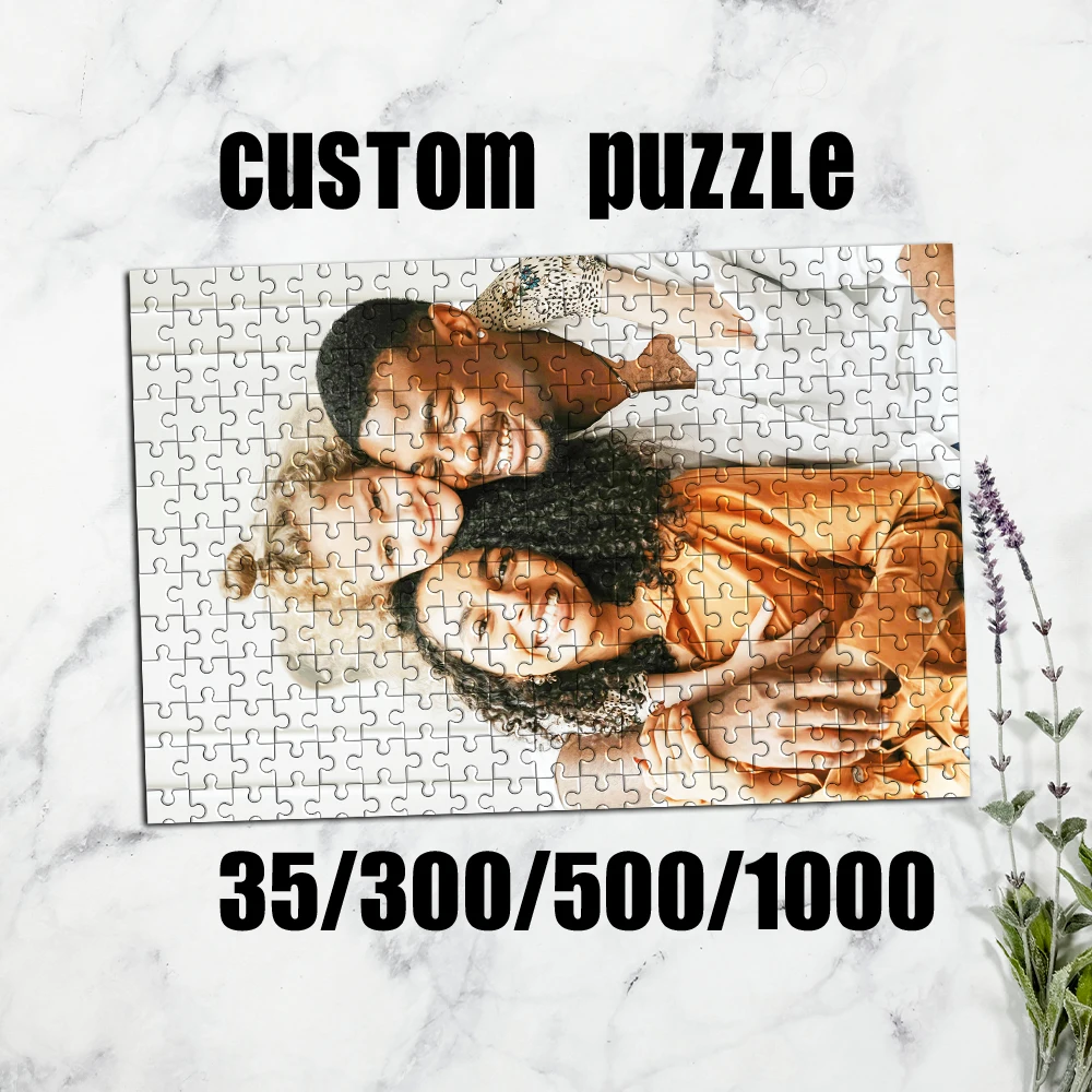 35/300/500pcs  family Custom Photo Personalised Decompression Puzzles Customizable Picture For Kids Toy Commemorative gifts