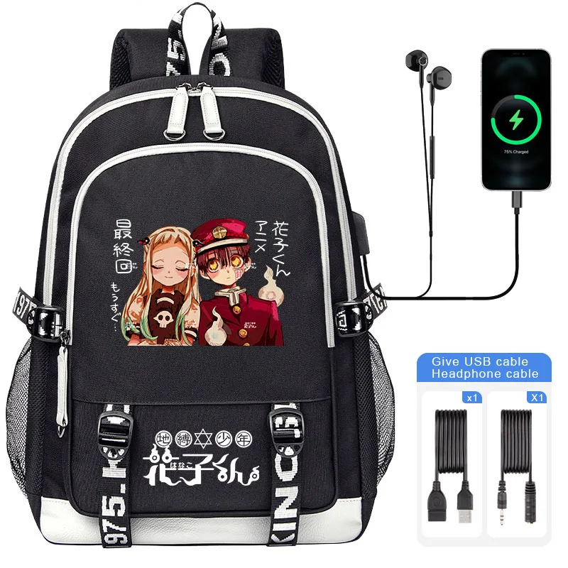 

Hot Toilet-bound Hanako-kun School Bags For Teenager USB Charging Laptop Backpack Boys Girls Student Book Bag Mochila Travel Bag